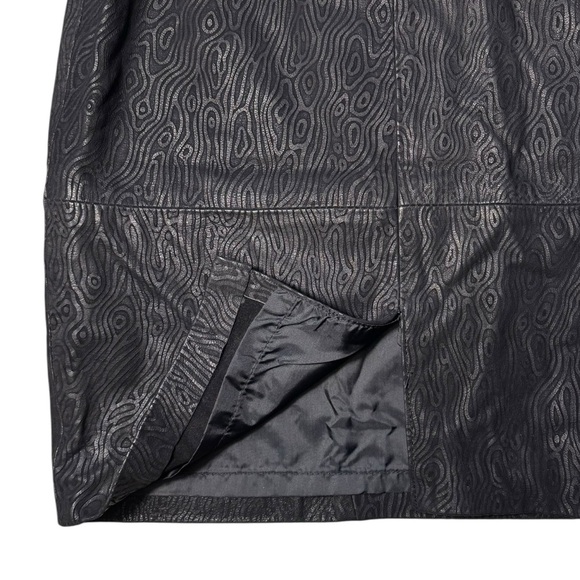 Gino Di Giorgio Vintage Y2K black 100% genuine Leather Pencil Skirt size 5/6 - Picture 11 of 15
